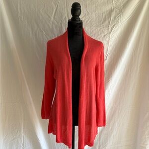 Lightweight Open-Front Cardigan – Coral, Size Large